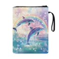 thumbnail image 2 of HELLHERO 1 pc Paperback Book Cover with Zipper Protector Wrap Bag Book Organzier Holder with Pocket for Men Book Organzoer Holder, Rainbow Dolphin Design, 2 of 8
