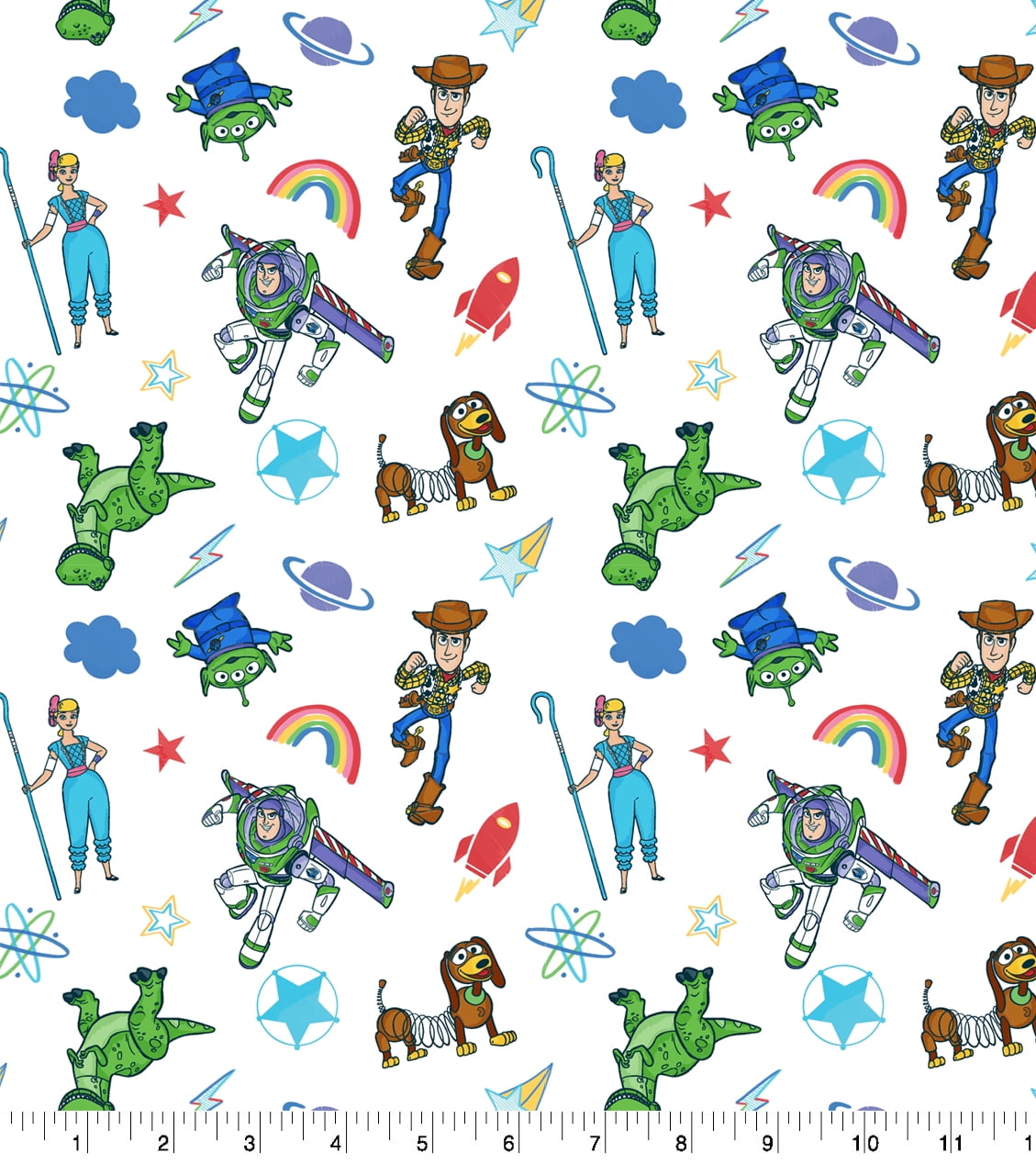 (3 pack) Springs Creative 18" x 21" Cotton Toy Story Icon Pals Precut Sewing & Craft Fabric, Multi-color