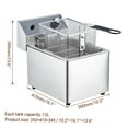 thumbnail image 4 of EastVita 6/10/12L Commercial Electric Deep Fryer – Countertop Stainless Steel Fryer with Basket & Lid,Large Tank,French Fries,Onion Rings – No Timer, 4 of 6