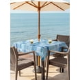 thumbnail image 3 of Outdoor Tablecloth with Umbrella Hole for Patio/Picnic/Party/Camping, Blue Checkered Waterproof Table Cloth Square Cover Washable, Farmhouse Plaid Buffalo Elegant Geometric (54"x 54"), 3 of 8