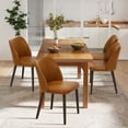 thumbnail image 7 of AFO Mid Century Modern Dining Chairs Set of 4, Upholstered Parson Fabric Side Chairs with Rubberwood Legs, Lightbrown, 7 of 7