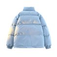 thumbnail image 3 of Dpytoraw Mens Winter Solid Color Zipper Pocket Thick Warm Padded Jacket Hoodless Coat Thick Coat, 3 of 3