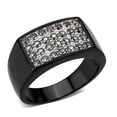 thumbnail image 1 of IP Black Stainless Steel Ring with AAA Grade CZ, Clear - Size 12, 1 of 1