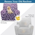 thumbnail image 6 of Jiueut Purple Leopard Pattern Recliner Cover, Dustproof Recliner Chair Covers Elastic Sofa Couch Cover with Machine Washable Design, 6 of 7