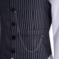 thumbnail image 6 of Slim Fit Men's Striped Suit Vest Single Waistcoat Elegant British Casual Business Jacket, 6 of 9