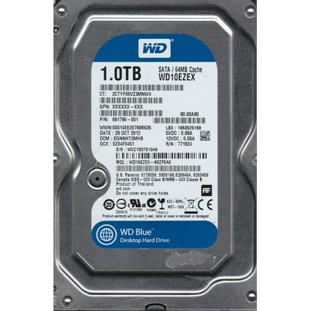 WD10EZEX-60ZF5A0, DCM EGNNHT2MHB, Western Digital 1TB SATA 3.5 Hard Drive