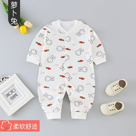 

QWZNDZGR Newborn Baby Bodysuit Spring And Autumn Style Men s Treasure Women s Treasure Long-Sleeved Rompers Crawling Clothes Newborn Children s Net Red Sleeping Clothes