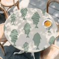 thumbnail image 4 of Abstract Art Fish Green Round Tablecloth 36-44 Inch Round Fitted Table Cloth with Elastic Edge, Coastal Ocean Summer Marine Life Waterproof Table Cover Protector for Outdoor Picnic Party Dining, 4 of 9