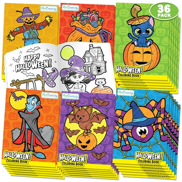Libro para colorear ArtCreativity Halloween, paquete de 36 para niños