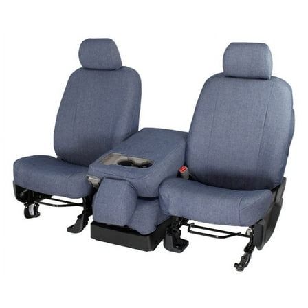 CalTrend Front Smart Denim Seat Covers for 2007-2010 Jeep Wrangler - JP154-04DN Blue Insert and Trim