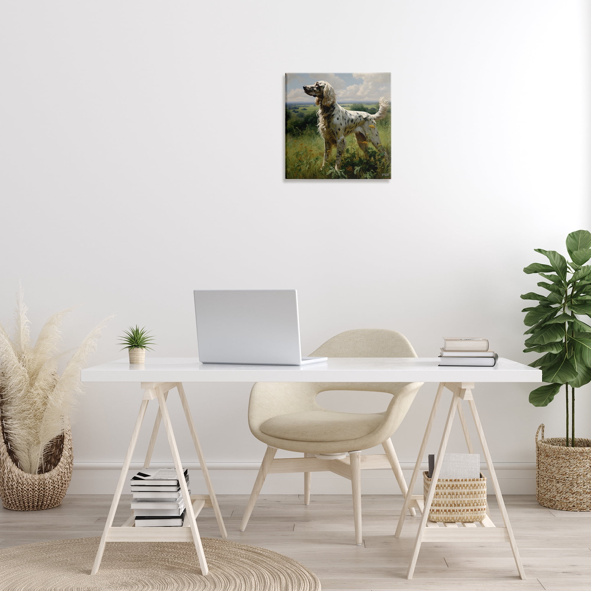 Stupell Industries Dalmatian Dog in Countryside Animals & Insects Painting Gallery Wrapped Canvas Art Print Wall Art, 17 x 17