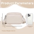 thumbnail image 4 of Egoelife Small Crossbody Bags For Women PU Leather Trendy Shoulder Handbags Large Capacity Triple Zip Clutch Wallet Casual Camera Phone Purse with Adjustable Wide Guitar Strap, 4 of 7