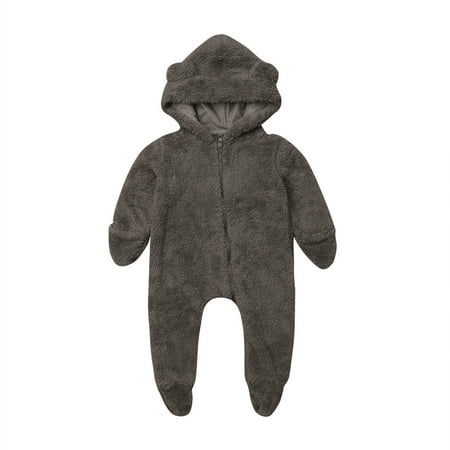 

Sunloudy Baby Fashion Jumpsuit Hooded Zipper Closure Long Sleeve Comfortable Casual Romper
