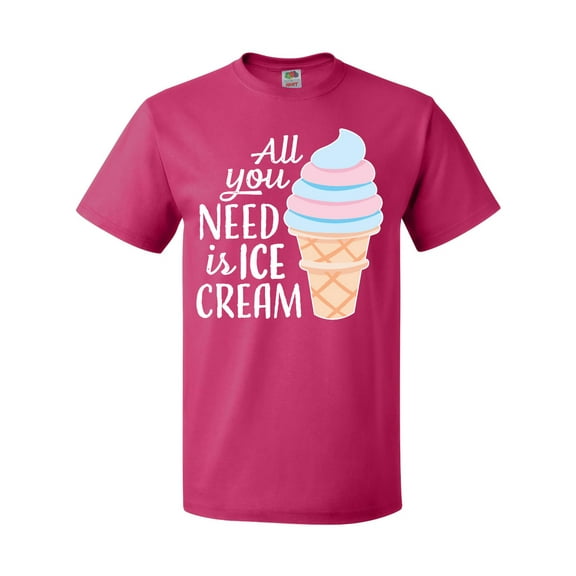 Inktastic All You Need is Ice Cream with Ice Cream Cone T-Shirt