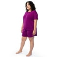 thumbnail image 2 of Fruit of the Loom Women's Soft and Breathable Short Sleeve Crew Top & Pajama Short Set, Sizes S-4X, 2 of 10