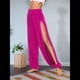 thumbnail image 5 of Pantalones Harén con Abertura Alta para Mujer, Pantalones Harén Hippies. Rosa Roja XL, 5 of 7