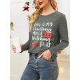 thumbnail image 4 of Anbech This is My Christmas Movie Watching Shirts for Women Long Sleeve Graphic Tee Shirt with Coffee Plaid Printed Tees, 4 of 9