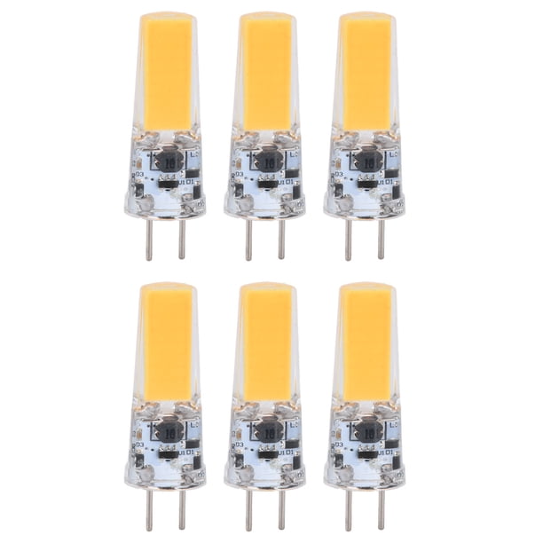 Yinhing 6-Pack 5W COB LED Bulbs – GY6.35 Base, 12V AC/DC Dimmable, Warm White (2700K), 360° Beam, Energy Saving