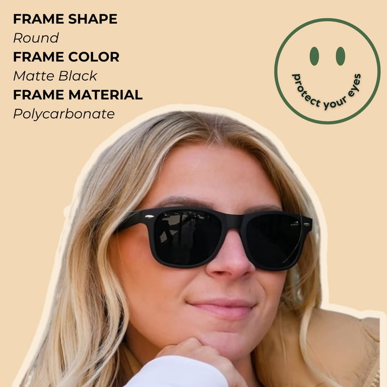 Classic Black Round Women\'s Sunglasses - Stylish UV Protection MARE AZZURO Classic Round Sunglasses for Women Retro Vintage  main image 4