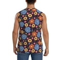 thumbnail image 4 of Haiem Men's Leaves Flower Print Tank Tops Summer Sleeveless Cut Off Workout T-Shirts Fitness Vest Athletic Undershirts-3X-Large, 4 of 8
