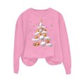 thumbnail image 4 of Cmfcve Women's Cute Xmas Sweatshirt Plus Size Christmas Tree Print Pullover Long Sleeve Crew Neck Holiday Base Apparel, 4 of 5