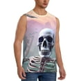 thumbnail image 2 of Haiem Men's Mist Sunflower Skull Print Tank Tops Summer Sleeveless Cut Off Workout T-Shirts Fitness Vest Athletic Undershirts-XX-Large, 2 of 8