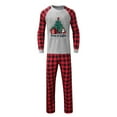 thumbnail image 2 of Mifsaly Matching Christmas Pjs for Family Xmas Tree Print Raglan Long Sleeve Sleepwear Crewneck Patchwork Loose Nightwear 2025 Christmas Pajamas Sets Baggy Plaid Pants Holiday Festival Funny Gifts, 2 of 5