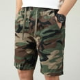thumbnail image 4 of LYMAYTER Men's Casual Shorts Elastic Waist Relaxed Fit Cotton Outdoor Camouflage Shorts XS-2XL, 4 of 10