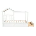 thumbnail image 6 of House Bed with Storage Drawer, Window and Roof, Twin Size Wood Bed Daybed Twin Size House Low Loft Bed Can be Decorated for Teens Adults(White), 6 of 8
