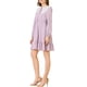thumbnail image 4 of INSPIRE CHIC Vestidos Retro con Volantes para Mujeres, Vestido A-Line con Panel de Encaje y Cuello Peter Pan, Talla XS, Rosa, 4 of 6