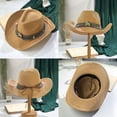 thumbnail image 6 of Women Panama Straw Hat Fedoras Beach Sun Hat Wide Brim Roll Up Sunhats for Women with Tassels Band Decoration, 6 of 6