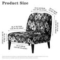 thumbnail image 6 of ZIATUBLES Slipper Chair Cover Stretch Accent Chair Covers without Arms Removable Furniture Protector with Elastic Bottom for Living Dining Room Home Hotel Decor, Hibiscus Flower Black, 6 of 7