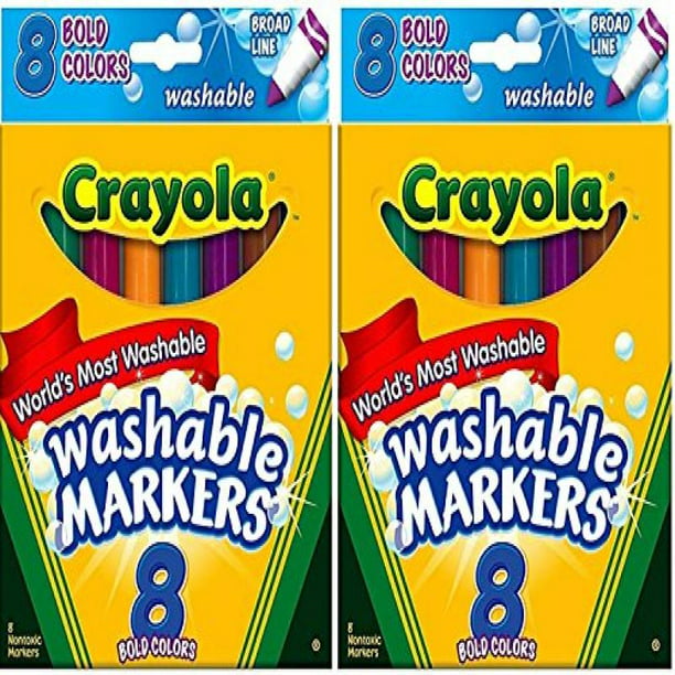 Crayola 8ct Washable Bold Broad Markers (Pack of 2)  Walmart.com