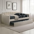thumbnail image 6 of Oren Twin Daybed with Staircase Headboard, Beige Channel Tufted Fabric, 6 of 6