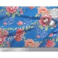thumbnail image 3 of Soimoi Poly Georgette Fabric Leaves & Peony Floral Print Sewing Fabric Yard 52 Inch Wide, 3 of 5