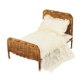 thumbnail image 1 of Muebles de casa de muñecas a escala 1/12, cama, muebles en miniatura, juguete de simulación para decorar. Encaje blanco crema, 1 of 9