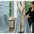 thumbnail image 5 of Soimoi Green Cotton Cambric Fabric Forget Me Not Bush Floral Print Sewing Fabric 1 Yard 58 Inch Wide, 5 of 7