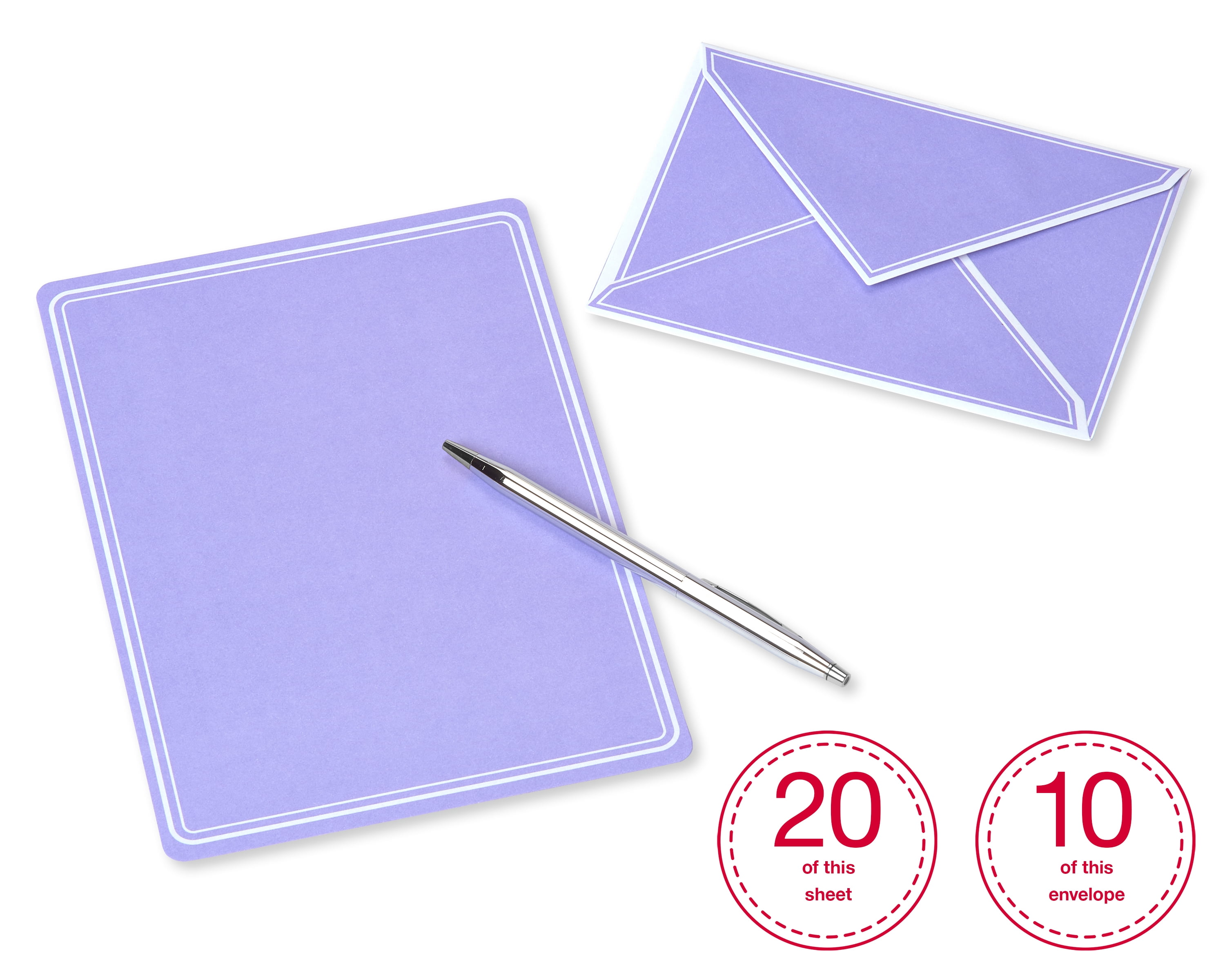 American Greetings Pastel Stationery Sheets, 80ct, Envelopes Included