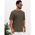 thumbnail image 4 of DARING DIVA Men's Knitted T-Shirts Short Sleeve Crew Neck Jacquard T-Shirt S Brown, 4 of 7