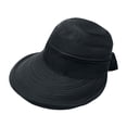 thumbnail image 3 of Lispipm Women's Wide Brim Sun Hat Ponytail Friendly Visor Quick Drying Summer Foldable Beach Caps Ladies Foldable Hiking Hats Black, 3 of 3