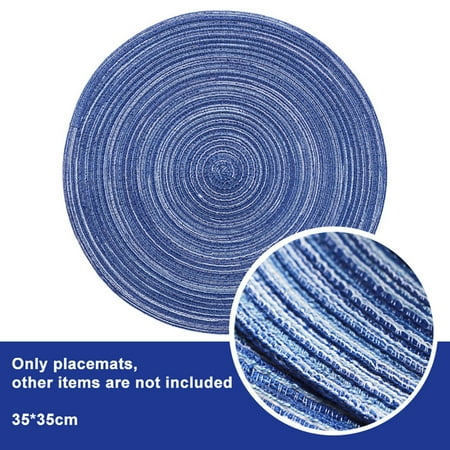 

VEAREAR Table Mat Round Woven Heat Insulation Anti-Slip Coffee Tea Cup Bowl Table Mat Placemat