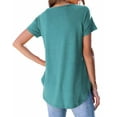 thumbnail image 3 of Fantaslook Short Sleeve T Shirts for Women Crew Neck Side Split Tunic Tops Casual Summer Shirts, 3 of 7