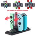 thumbnail image 2 of Controller Charger Dock for Switch, 6-in-1 Charging Station for Switch Joy-Con Controllers and Pro Controller Black (Not for PowerA Pro Controller), 2 of 6
