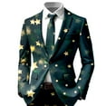 thumbnail image 3 of Mens Christmas Blazer Christmas Suit Jacket Notched Lapel Long Sleeve Blazer (Navy XXXL), 3 of 3