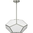 thumbnail image 5 of Progress Lighting Latham 3-Light Semi-Flush Mount, Brushed Nickel, White Art Glass., 5 of 13