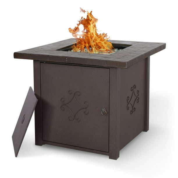 Nuu Garden 30 Outdoor Gas Fire Pit, Propane Fire Pit With Glass Beads