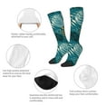 thumbnail image 4 of Knee High Socks for Men and Women, Hawaiian Style Cyan Blue Althletic Compression Socks, Support Long Tube Socks for Outdoor Sport, Calf Socks, High Stockings for Women Men, 4 of 7