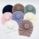 thumbnail image 2 of Soft Baby Turban Hat Donut Knot Newborn Baby Girls Hats Solid Color Kids Cap Beanies Autumn Winter Children Caps Bonnet, 2 of 5