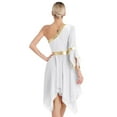 thumbnail image 2 of YONGHS Women's Praise Dance Dress One Shoulder Liturgical Worship Tunic Lyrical Dancewear White M, 2 of 6