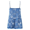 thumbnail image 5 of Conjuntos de Lencería Gibobby Vestido de dormir de flores de encaje sexy para mujer Vestido de seda Lencería Camisón Ropa interior con copa Azul L, 5 of 5